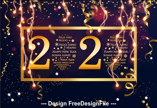 Golden shiny 2020 new year greeting card vector