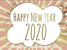 Golden stripes 2020 christmas new year illustration vector