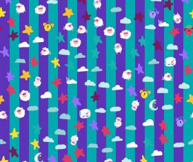 Good night cartoon purple seamless background vector