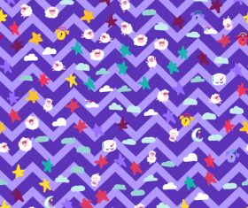Good night cartoon purple wavy seamless background vector