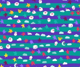 Good night sheep cartoon seamless patterns vector