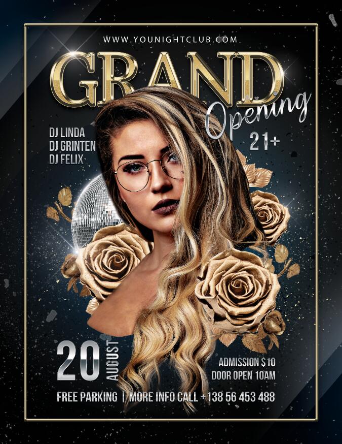 Grand Opening PSD Flyer template free download