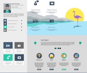 Gray website templates vector