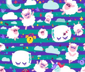 Green back purple stripes good night seamless patterns vector