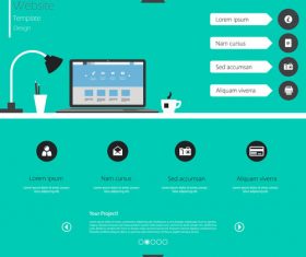 Green background website cover templates vector