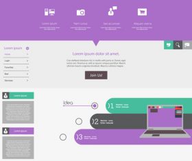 Green purple website templates vector