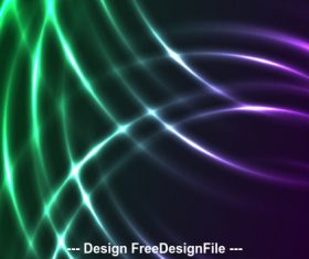 Green violet neon shiny waves abstract background vector
