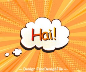 Hai Comic cartoon background vector