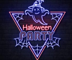 Halloween holiday neon illustration vector