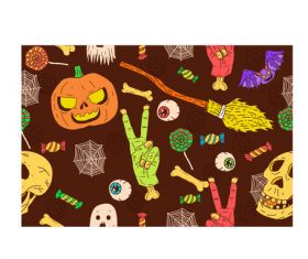 Halloween pattern cartoon background vector