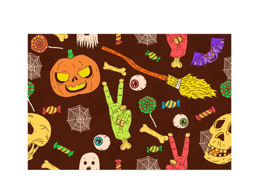 Halloween pattern cartoon background vector