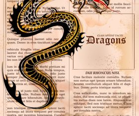 Hand drawn dragon information vector