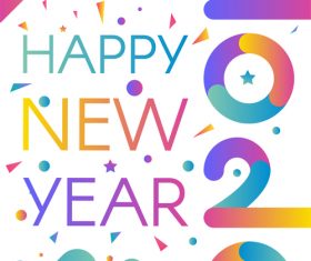 Happy 2020 New Year illustration background vector