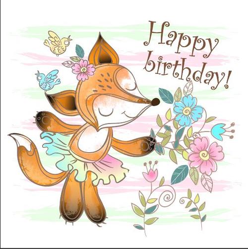 Happy birthday cartoon vector free download