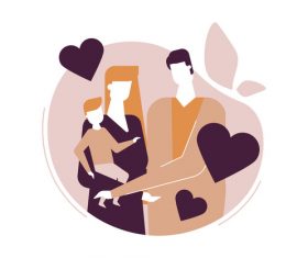 Happy family flat design style illustration vector