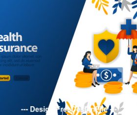 Health insurance business template vector