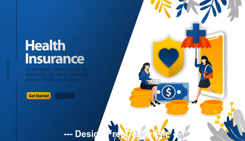 Health insurance business template vector