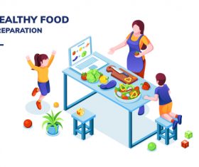 Healthy food illustration vector
