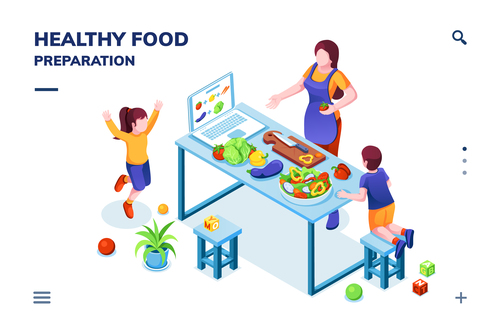 Healthy food illustration vector