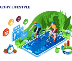Healthy life sports illustration vector