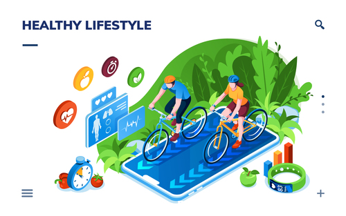 Healthy life sports illustration vector