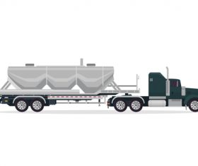 Heavy industrial trailer truck vector
