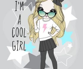 I am a little girl cartoon vector