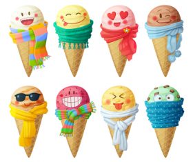 Ice cream amusing cheerful cartoon vector