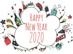 Illustration 2020 happy christmas vector