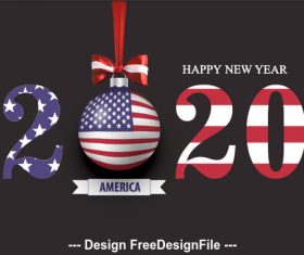 Illustration USA 2020 merry christmas vector
