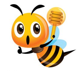 Illustration cartoon cute bee vector