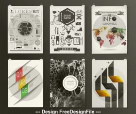 Information poster collection vector