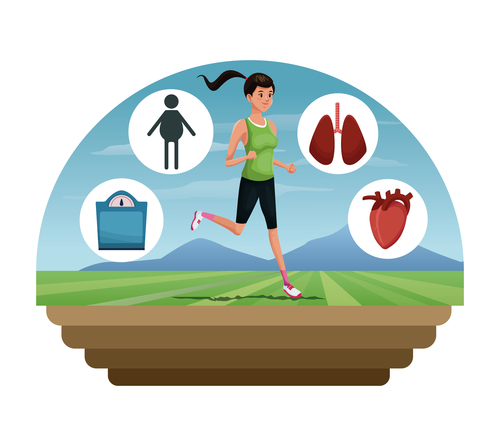 Jogging fitness cartoon vector