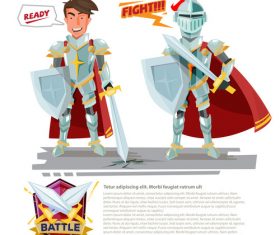 Knight cartoon illustration vector
