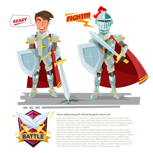 Knight cartoon illustration vector