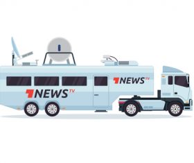 Large News Broadcast vehicle vector