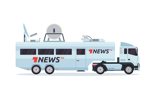 Large News Broadcast vehicle vector