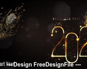 Light up 2020 New Year greeting card vector