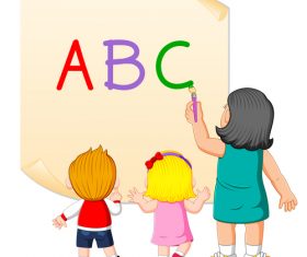 Literacy cartoon illustration vector