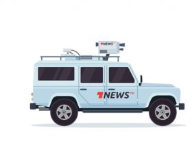 Live News broadcasting vehicle vector