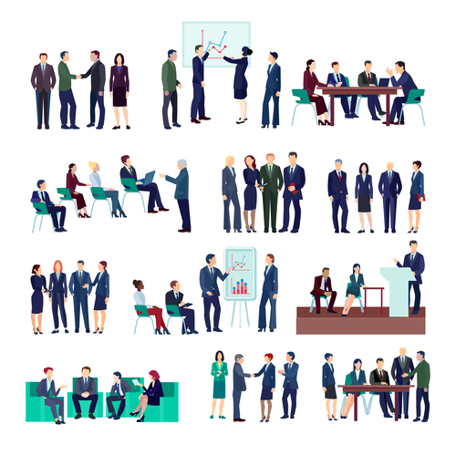 Meeting conference group template illustration vector