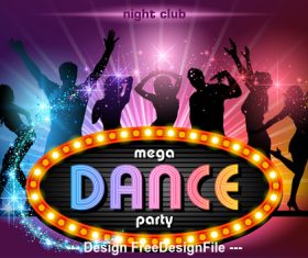 Mega dance party poster vector