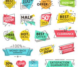 Modern Illustration sale labels vector