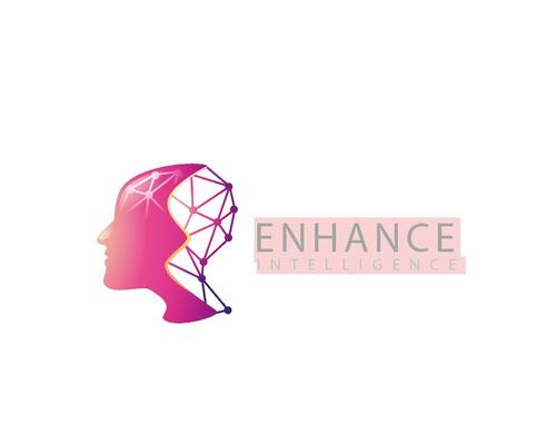 Modern human brain and intelligence logo vector