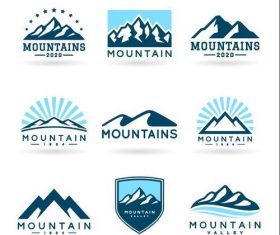 Mountains logo Icons vector