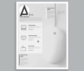 Mouse brochure cover template vector
