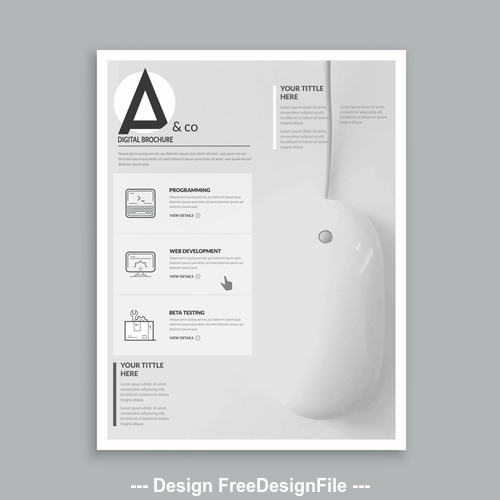 Mouse brochure cover template vector