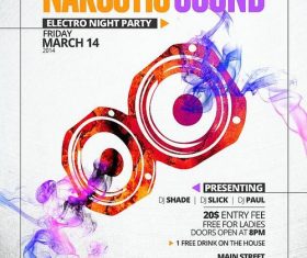 Narcotic Sound Night Party PSD Flyer template