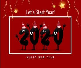 New year 2020 greeting card background vector