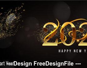 New year golden font vector